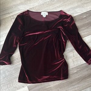 Burgundy Velvet Women Top